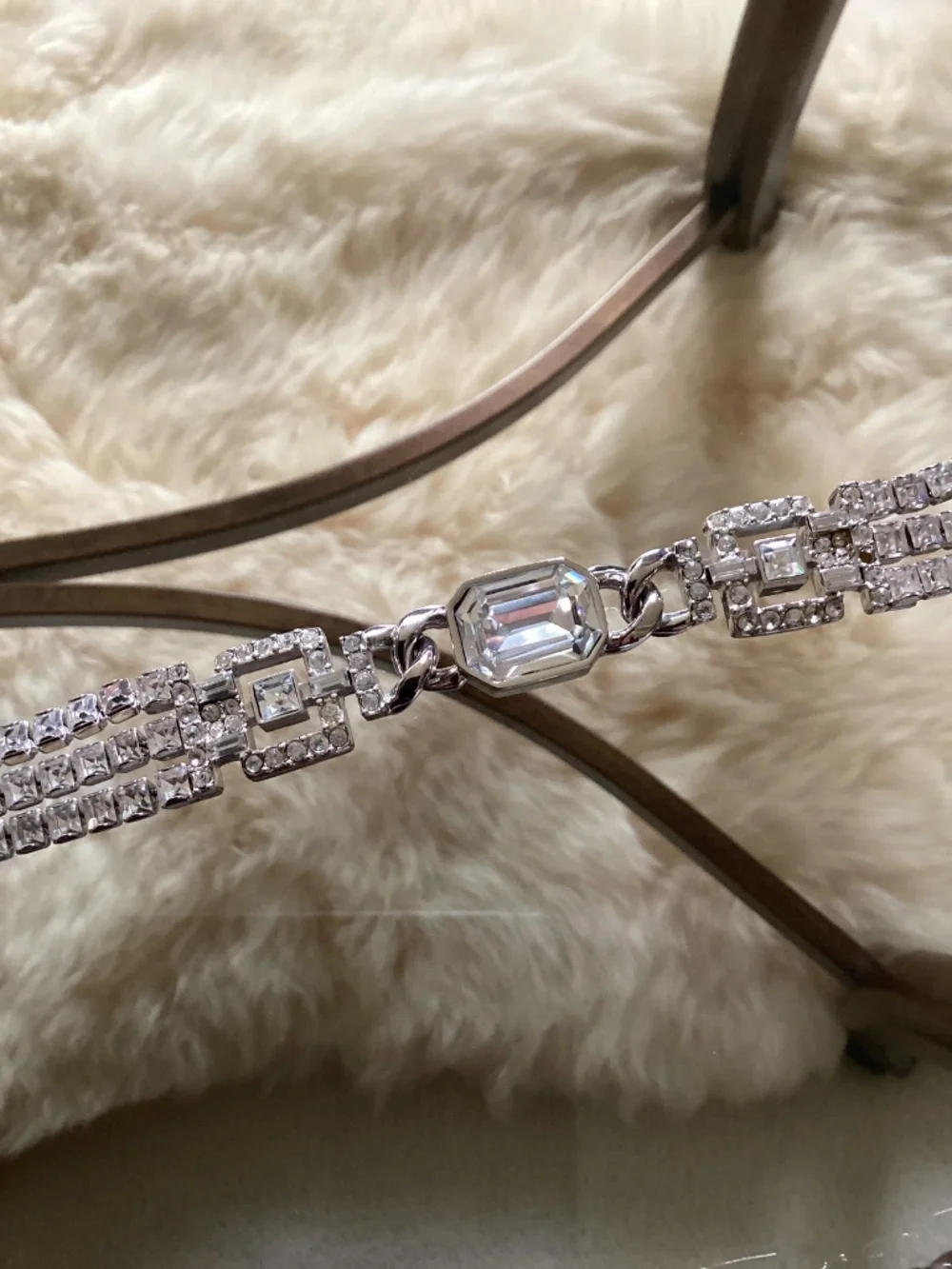 Stunning 3 Row Rare Crystal Vintage St. John Belt